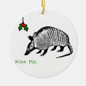 Armadillo Kiss me Keramisch Ornament (Voorkant)