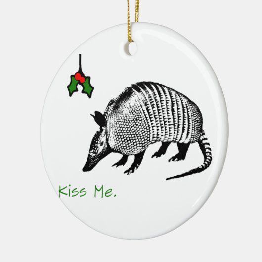 Armadillo Kiss me Keramisch Ornament (Links)