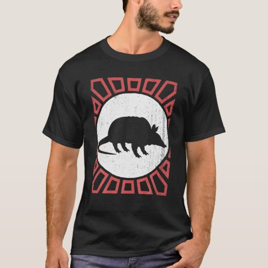 Armadillo Lover  Retro Style Animal T-shirt (Voorkant)