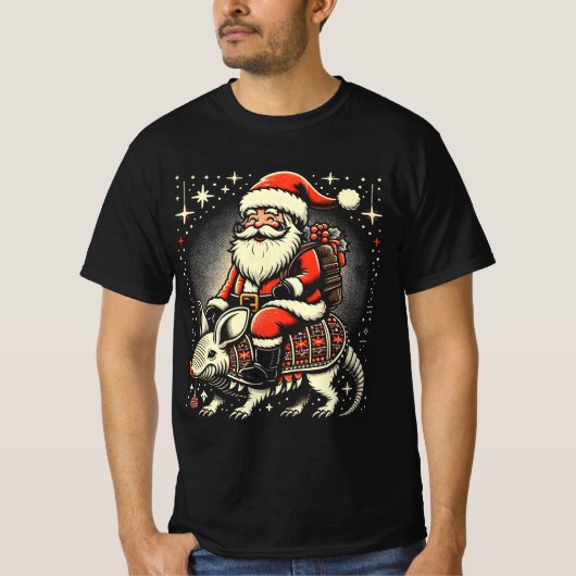 Armadillo Lover Ugly Santa Riding Armadillo T-shirt (Voorkant)