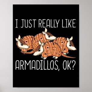 Armadillo Lover Wildlife Dierengeschenk Armadillo Poster
