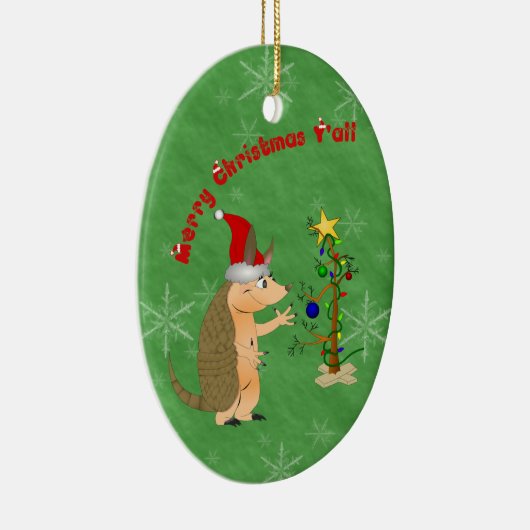 Armadillo Merry kerstversiering Keramisch Ornament (Rechts)