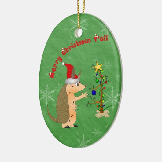Armadillo Merry kerstversiering Keramisch Ornament (Links)