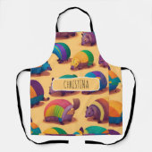 Armadillo Pastel Kleurrijk Gepersonaliseerd Patroo Schort (Voorkant)