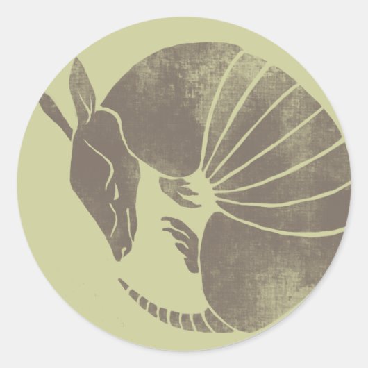 Armadillo Ronde Sticker (Voorkant)