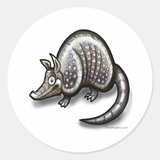 Armadillo Ronde Sticker (Voorkant)