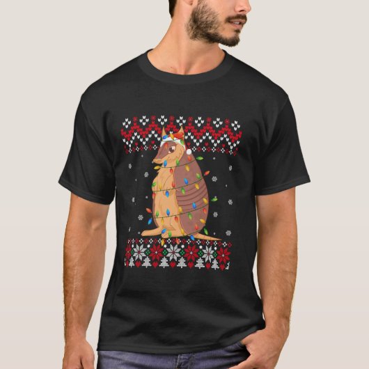 Armadillo Santa Hat Mannen Vrouwen Kinder Lelijke  T-shirt (Voorkant)