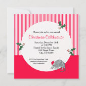 Armadillo Santa Kerstparty Kaart (Achterkant)