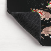 Armadillo Santa Sleigh Flying Funny Magical Christ Muismat (Hoek)