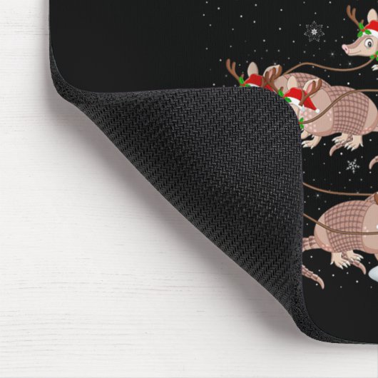 Armadillo Santa Sleigh Flying Funny Magical Christ Muismat (Hoek)