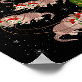 Armadillo Santa Sleigh Flying Funny Magical Christ Poster (Hoek)