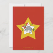 Armadillo Santa Stars Kerstfeest  Rode Kerst Kaart (Achterkant)