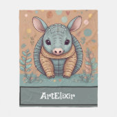 Armadillo Schattige Kawaii Fleece Deken (Voorkant)
