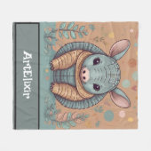 Armadillo Schattige Kawaii Fleece Deken (Voorkant (Horizontaal))