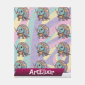 Armadillo Schattigee pastel gekleurde krijger Fleece Deken (Voorkant)