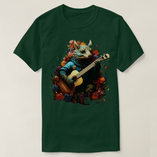 Armadillo speelt gitaar t-shirt (Design voorkant)