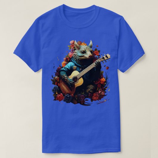 Armadillo speelt gitaar t-shirt (Design voorkant)
