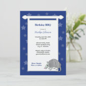 Armadillo Stars Scroll Party Kaart (Staand voorkant)