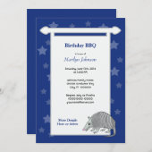 Armadillo Stars Scroll Party Kaart (Voorkant / Achterkant)