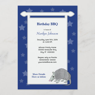 Armadillo Stars Scroll Party Kaart