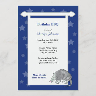 Armadillo Stars Scroll Party Kaart