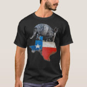Armadillo Texas Staat Vlag T-shirt (Voorkant)