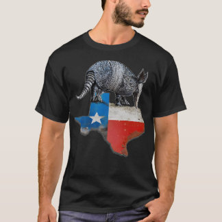 Armadillo Texas Staat Vlag T-shirt