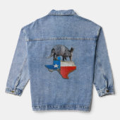 Armadillo Texas State Flag Kaart Denim Jacket (Achterkant)