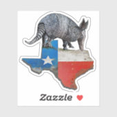 Armadillo Texas State Flag Kaart Sticker (Vel)