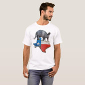 Armadillo Texas State Flag Kaart T-shirt (Voorkant volledig)