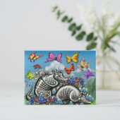 Armadillos Bluebonnets Butterflies Wilde bloemen Briefkaart (Staand voorkant)