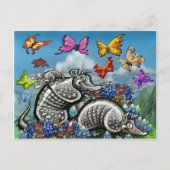 Armadillos Bluebonnets Butterflies Wilde bloemen Briefkaart (Voorkant)