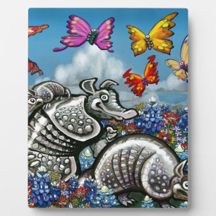 Armadillos Bluebonnets Butterflies Wilde bloemen Fotoplaat