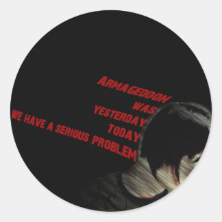 armageddon ronde sticker