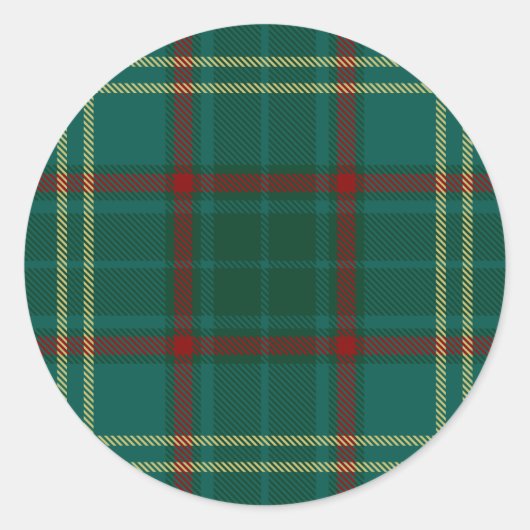 Armagh County Irish Tartan Ronde Sticker (Voorkant)