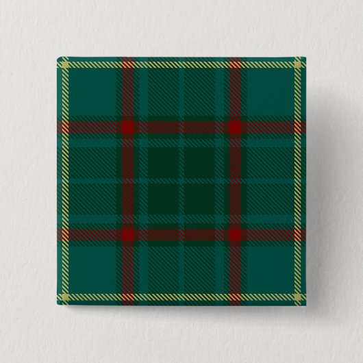 Armagh County Irish Tartan Vierkante Button 5,1 Cm (Voorkant)