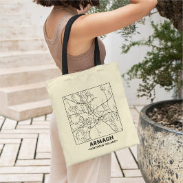 Armagh, Noord-Ierland Stad Kaart Boodschappentas Tote Bag