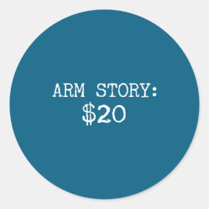 Armampute Funny Cadeau Humor Ontbrekende Ledematen Ronde Sticker
