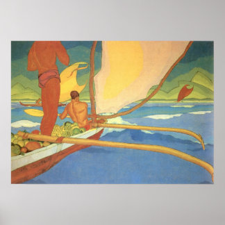 Arman Manookian-Mannen in een Outrigger Canoe Poster