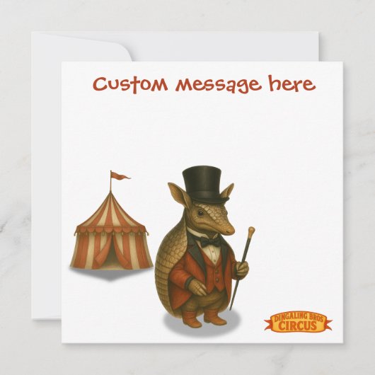 Armand, armadillo-circusdirecteur (Voorkant)