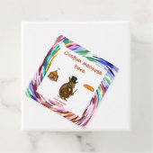 Armand, armadillo-circusdirecteur bedankjes labels (In situ)