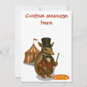 Armand, armadillo-circusdirecteur kaart