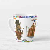 Armand, armadillo-circusdirecteur latte mok (Linkerhoek)