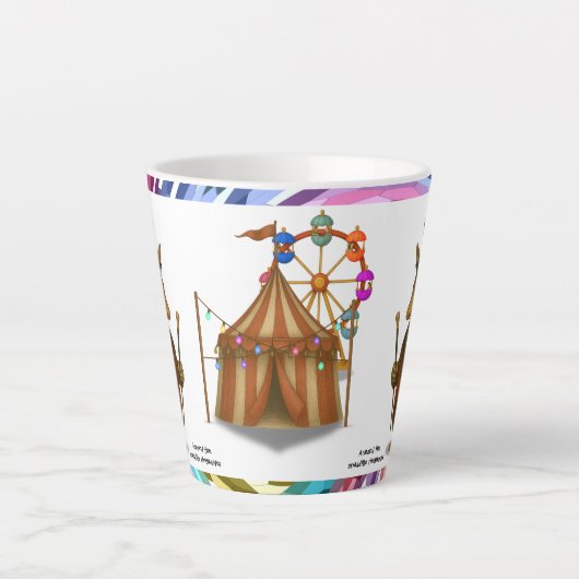 Armand, armadillo-circusdirecteur latte mok (Voorkant)