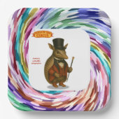Armand, armadillo-circusdirecteur papieren bordje (Voorkant)
