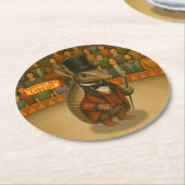 Armand, armadillo-circusdirecteur ronde kartonnen onderzetter (Gebogen)