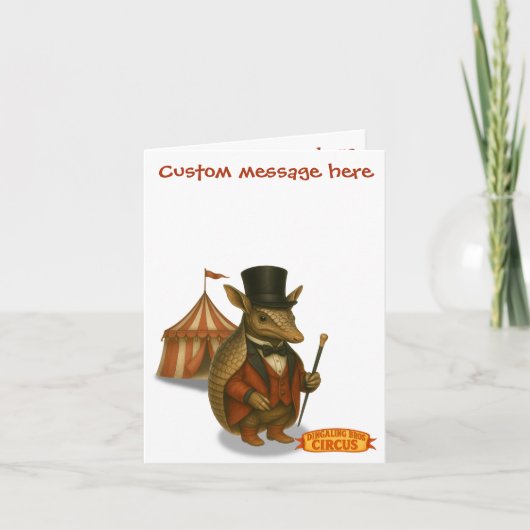 Armand, armadillo ringmaster kaart (Voorkant)