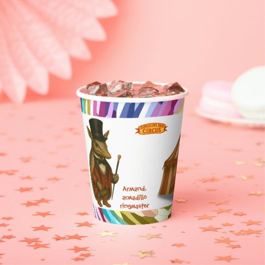 Armand, armadillo ringmaster papieren bekers (Insitu)