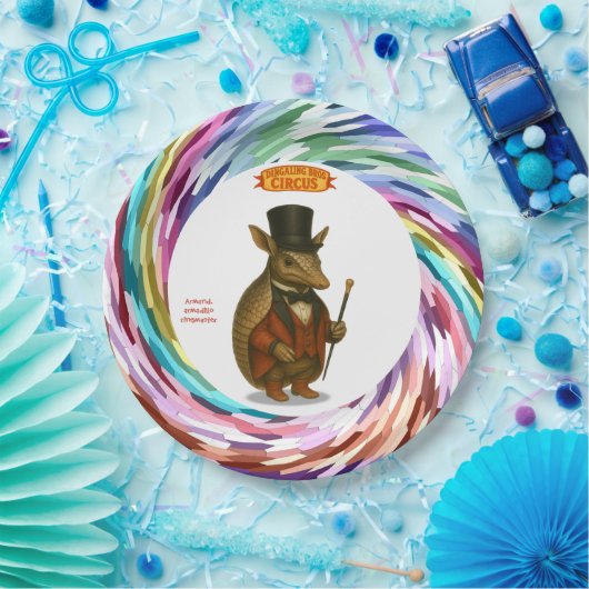 Armand, armadillo ringmaster papieren bordje (Feest)