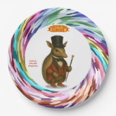 Armand, armadillo ringmaster papieren bordje (Voorkant)